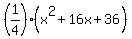 %281%2F4%29%28x%5E2%2B16x%2B36%29