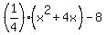 %281%2F4%29%28x%5E2%2B4x%29-8