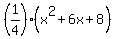 %281%2F4%29%28x%5E2%2B6x%2B8%29