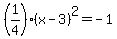 %281%2F4%29%28x-3%29%5E2=-1