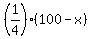 %281%2F4%29%2A%28100-x%29%29