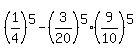 %281%2F4%29%5E5+-+%283%2F20%29%5E5%2A%289%2F10%29%5E5