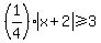 %281%2F4%29abs%28x%2B2%29%3E=3