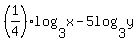 %281%2F4%29log%283%2Cx%29-5log%283%2Cy%29