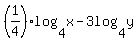 %281%2F4%29log%284%2Cx%29-3log%284%2Cy%29
