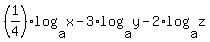 %281%2F4%29log%28a%2Cx%29-3%2Alog%28a%2Cy%29-2%2Alog%28a%2Cz%29