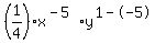 %281%2F4%29x%5E%28-5%29y%5E%281--5%29