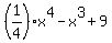 %281%2F4%29x%5E4+-+x%5E3+%2B+9