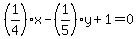 %281%2F4%29x+-+%281%2F5%29y+%2B+1+=+0