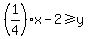 %281%2F4%29x+-+2+%3E=+y
