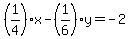 %281%2F4%29x-%281%2F6%29y=-2