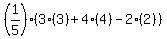 %281%2F5%29%283%283%29+%2B+4%284%29+-+2%282%29%29