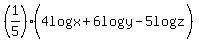%281%2F5%29%284log%28x%29%2B6log%28y%29-5log%28z%29%29