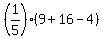 %281%2F5%29%289+%2B+16+-+4%29