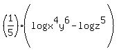 %281%2F5%29%28log%28x%5E4y%5E6%29-log%28z%5E5%29%29