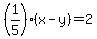 %281%2F5%29%28x-y%29=2