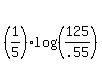 %281%2F5%29log%28%28125%2F.55%29%29