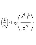 %281%2F5%29log%28%28x%5E4y%5E6%2Fz%5E5%29%29