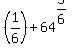 %281%2F6%29+%2B+64%5E%285%2F6%29