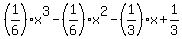 %281%2F6%29x%5E3+-+%281%2F6%29x%5E2+-+%281%2F3%29x+%2B+1%2F3