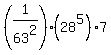 %281%2F63%5E2%29%2A%2828%5E5%29%2A7