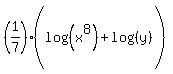 %281%2F7%29%28log%28%28x%5E8%29%29%2Blog%28%28+y%29%29%29