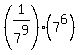 %281%2F7%5E9%29%287%5E6%29