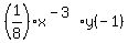 %281%2F8%29%2Ax%5E%28-3%29%2Ay%28-1%29