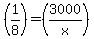 %281%2F8%29=%283000%2Fx%29