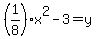 %281%2F8%29x%5E2+-+3+=+y