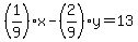 %281%2F9%29x-%282%2F9%29y=13