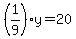 %281%2F9%29y=+20