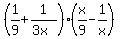 \"%281%2F9%2B1%2F%283x%29%29%28x%2F9-1%2Fx%29\"