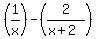 %281%2Fx%29-%282%2F%28x%2B2%29%29