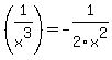 %281%2Fx%5E3%29=-1%2F2x%5E2%29