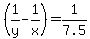 %281%2Fy-1%2Fx%29=1%2F7.5