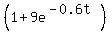 %281+%2B+9e%5E%28-0.6t%29%29
