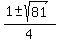 %281+%2B-+sqrt%2881%29%29%2F4