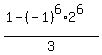 %281+-+%28-1%29%5E6%2A2%5E6%29%2F3