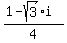 %281+-+sqrt%283%29%2Ai%29+%2F4
