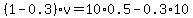 %281-0.3%29v=10%2A0.5-0.3%2A10
