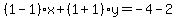 %281-1%29%2Ax%2B%281%2B1%29y=-4-2