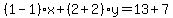 %281-1%29%2Ax%2B%282%2B2%29y=13%2B7