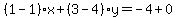 %281-1%29%2Ax%2B%283-4%29y=-4%2B0