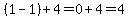 %281-1%29%2B4=0%2B4=4