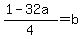 %281-32a%29%2F4=b