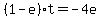 %281-e%29t=-4e