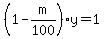 %281-m%2F100%29y+=+1