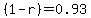 %281-r%29=0.93+
