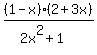 %281-x%29%282%2B3x%29%2F%282x%5E2%2B1%29